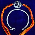 Om Desginer and Simple Looking Hand Bracelet Pure Silver Rakhis for Brother