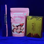 Branded New Creamy and Crunchy Chocolates with 2 Pure Silver Rakhis
