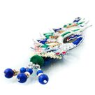 Excellent work of hand crafted peacock with pearl kamar satka
