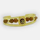 Wonderful Golden Color Om Rudraksh Bracelet Rakhi
