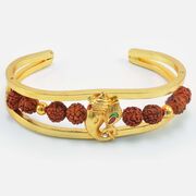 Shri Ganesha Auspicious Beautiful Rudraksha Bracelet Rakhi for Brother