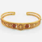 Metallic Designer Nice Looking Amazing Rudraksha and Om Bracelet Rakhi