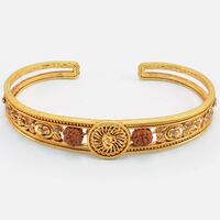 Metallic Designer Nice Looking Amazing Rudraksha and Om Bracelet Rakhi