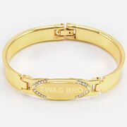 Golden Color Jewel Studded Swag Bro Written Modern Bracelet Rakhi for Brother