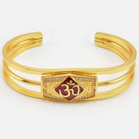 Meena Base Om Written Metallic Stylish Om Bracelet Rakhi for Brother