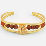 Rudraksha and Stylish Ganesha Amazing Looking Beautiful Bracelet Rakhi for Brother