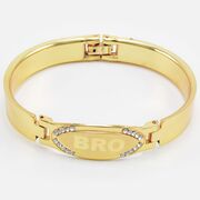 Bro Written on Golden Base Diamond Amazing Bracelet for Brother