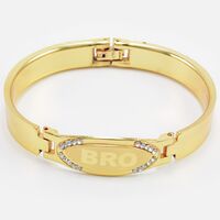 Bro Written on Golden Base Diamond Amazing Bracelet for Brother