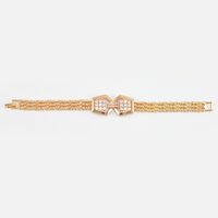 Nice Design hexagonal Shape Golden Bracelet Rakhi for Brother