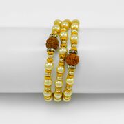 Pearl Design Beads and Rudraksha Magnificent Bracelet Rakhi