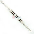 Triple Liner Diamond Silver Bracelet Rakhi