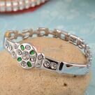 Red Meena Work Silver Plated Watch Chain Bracelet