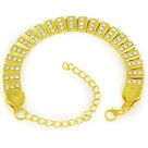 Golden Blocks with attached Triple Diamond Bracelet