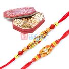 Quixotic Jewel Beads 2 Rakhis with Quality Dry fruits