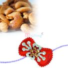 Roasted Kaju with Beautiful Peacock Kundan Meena Rakhi