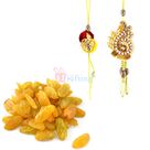Beautiful Bhaiya Bhabhi Rakhi with Testy Raisins
