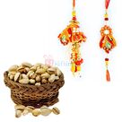 Colorful Rakhi Set of Bhaiya Bhabhi with Pista