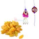 Fresh Raisins with elegent Rakhi Pair 