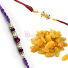 Designer Pearl set of 2 Rakhi with Raisins