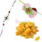 Charming Rakhi set of 2 with Testy Raisins