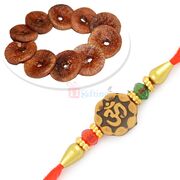 Delicious Anjeer with OM Beads Rakhi Hamper