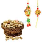 Pearl and Beads Rakhi with Small Dryfruit Box Set