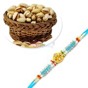 Good Looking Beads Rakhi with Salty Pista Hamper
