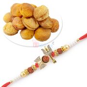 Bhole Shankar Rakhi and Dry Kubani Fruit Hamper