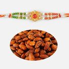 Beautiful Rakhi and Fried Badam Hamper