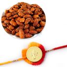 Rosted Badam with Golden Ganesh Coin Mauli Rakhi