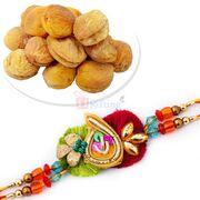Designer Fancy Rakhi Hamper with Tasty Khubani