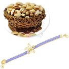 Amazing Leafy Designer Bracelet Rakhi with Rosted Pista