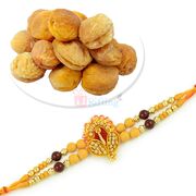 Wooden Work Zardosi Rakhi and Dry Khubani Combo