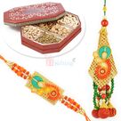 Awesome Designer Pair Rakhi with 6 type Dryfruits