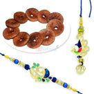 Dry Figs with Peacock Beautiful Pair Rakhi Set