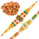 Two Om Brother Rakhi Set with Roasted Cashew Hamper