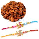 Beautiful 2 Swastic Rakhi Set with Roasted Almonds