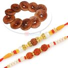 Dry Figs with 2 Rudraksha Rakhi Set Hamper