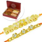 Two Bracelet Kind Brother Rakhi with 4 type Dryfruits Box
