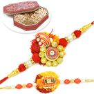 Traditional 2 Mauli Rakhi with 6 type Dryfruits Hamper