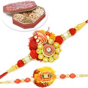 Traditional 2 Mauli Rakhi with 6 type Dryfruits Hamper