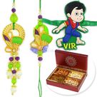 Four type Dryfruits and Pair Kids Rakhi Hamper