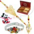 Two Kids Rakhi with Pair Rakhi Set and 4 type Dryfruits Hamper