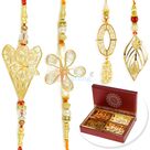 Awesome Leaf Designer Glass Pair 2 Rakhi Set with 4 type Dryfruits