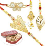 Fabulous 2 Pair Rakhi Set with 6 type Dryfruit Hamper