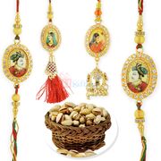 Padmini Ratan Singh Pair 2 Rakhi Set with Healthy Pista Hamper