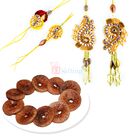 Awesome Rakhi Hamper of 2 Pair Rakhi Set with Dry Figs Dryfruits