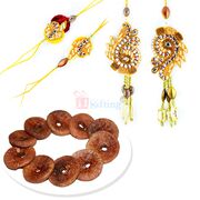Awesome Rakhi Hamper of 2 Pair Rakhi Set with Dry Figs Dryfruits
