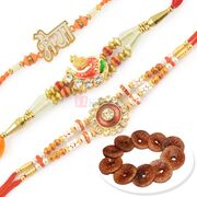 Wonderful Three Rakhi Set with Dry Figs Hamper