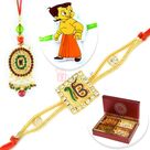 Ik Onkar Meena Pair Rakhi with Dryfruits and Kids Rakhi